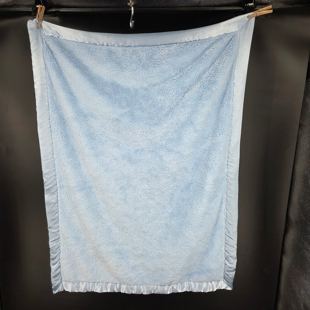 Circo Light Blue Plush Fleece Baby Blanket with Satin Trim Border Classic Cozy